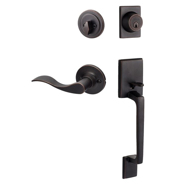 Sure-Loc Hardware Sure-Loc Hardware Coronado Handleset with Round Thumb Turn, Snowbird Handleset Trim, Vintage Bronze, Left Hand CN507-R-SB LH 11P - main